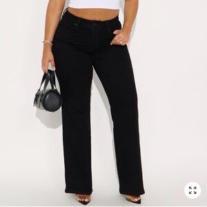 Fashion Nova Black Straight Leg Jeans